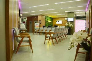 Sala de espera da unidade da Transduson em Alphaville